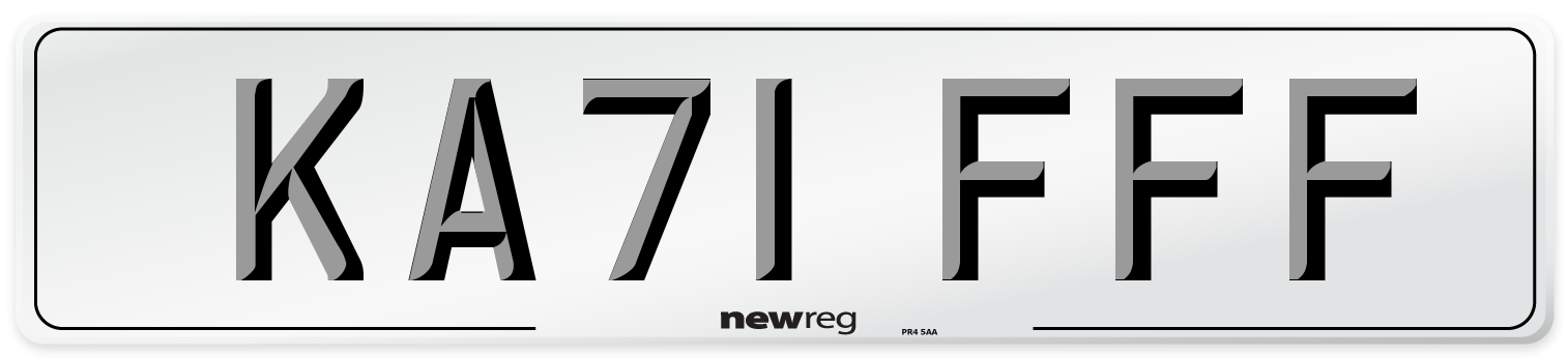 KA71 FFF Number Plate from New Reg